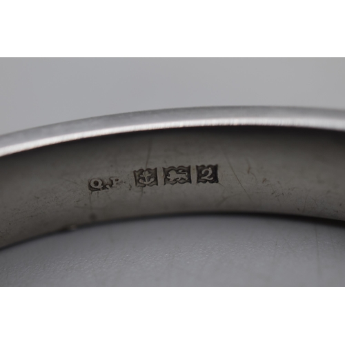 47 - Hallmarked Birmingham Silver etched Bangle (Broken Safety Chain)