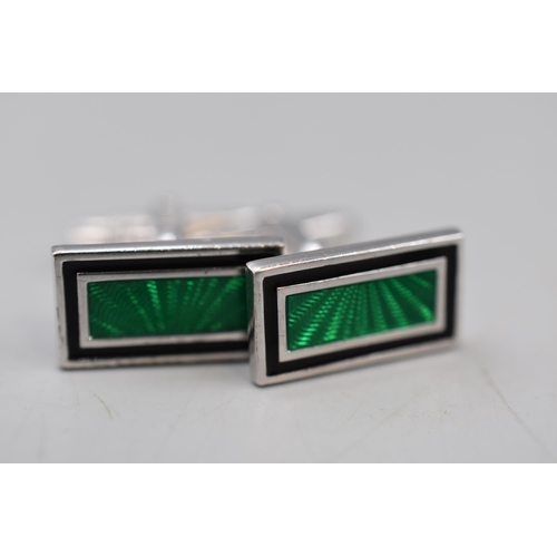 70 - A Pair of 925. Silver Art Deco Style Cufflinks.