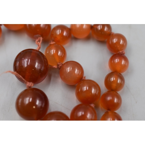 72 - Natural Red Agate Graduated beaded Necklace (86cm)