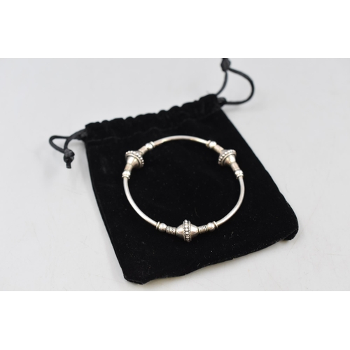 80 - Silver 925 Oriental Style Bangle with Pouch