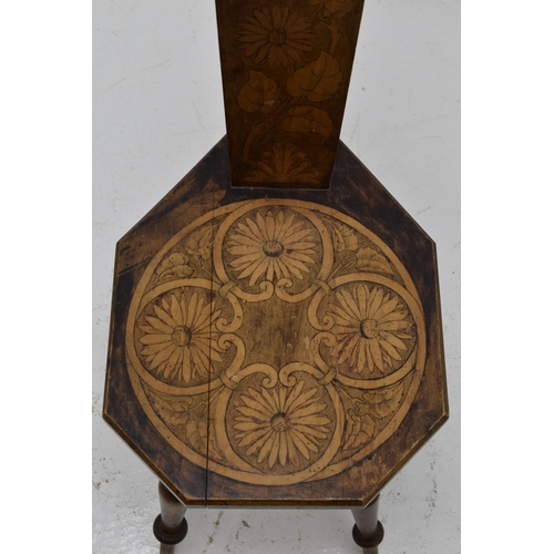 297 - Antique Welsh Spining Chair with Floral Inlay