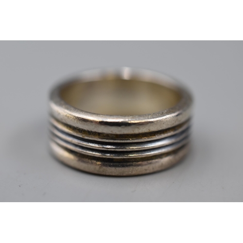 96 - Hallmarked London Silver Band Ring (Size Q)