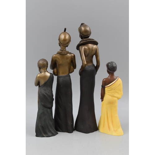 305 - Four African Soul Journey Tribal Statues Largest 11