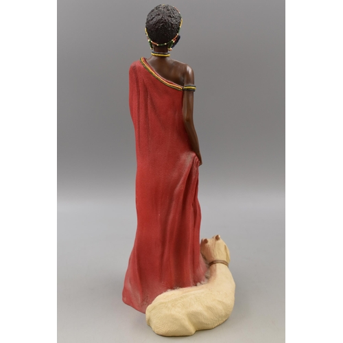 307 - Limited Edition African Tribal Woman Statue with a Goat 14