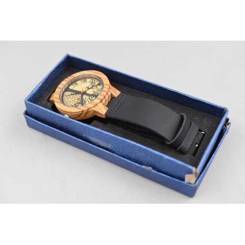 106 - Brand New Hand Made Wooden Watch in Gift Box