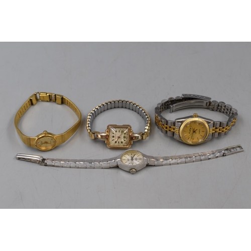 117 - Four Women's Wrist Watches. Includes Bentima, Accurist and Others.