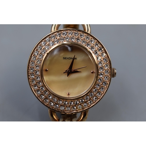 122 - Sekonda Jewelled Bezel Watch in Original Box