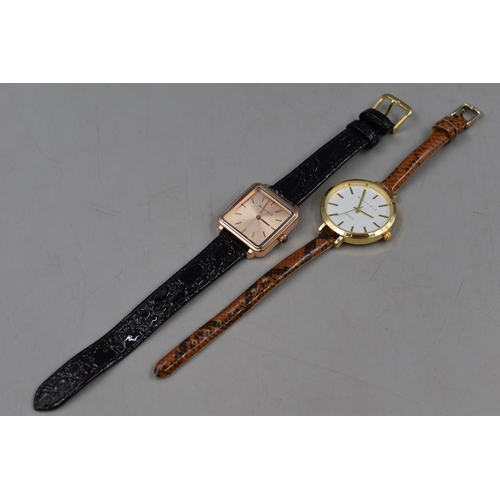 121a - Two Bellfield Quartz Watch with Patent Leather Straps (Working)