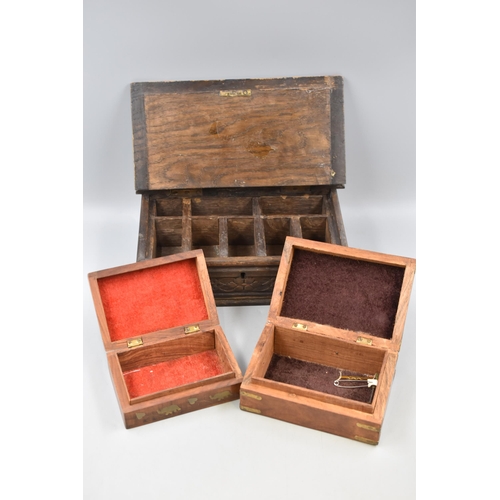 329 - Selection of Three Wooden Boxes largest approx. 30cm x 17cm