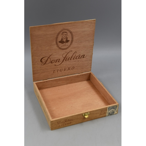 332 - Three Cigar Cases containing a selection of cigars including JR and King Edward together with a Pipe... 