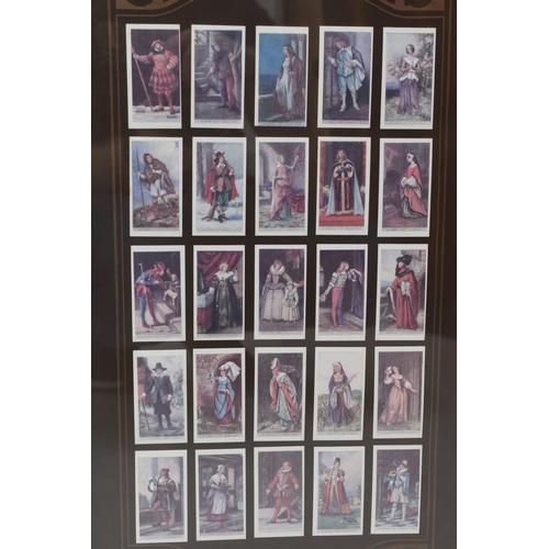 357 - Two Framed and Glazed Wills cigarette Displays each containing 25 Cards depicting Medieval Dress and... 