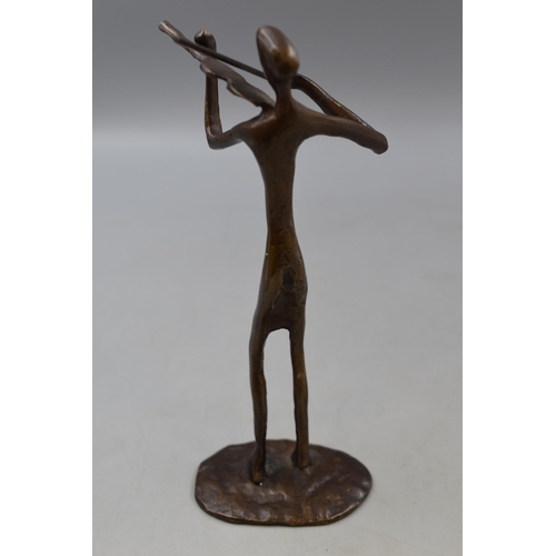 152 - Solid Bronze Violinist Sculpture approx 9