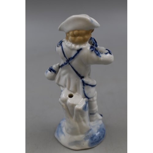 159 - Blue and White 19th Century Continental Porcelain Figurine with markings to base (5