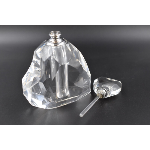 163 - Vintage Signed Oleg Cassini Crystal Heart Shaped Perfume Bottle with Stopper approx 5