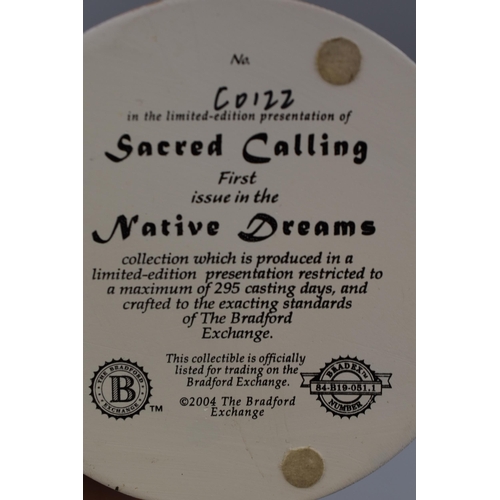 421 - The Bradford Exchange Limited Edition 'Sacred Calling' Figure, And A White Eagle Medicine Wheel Book... 