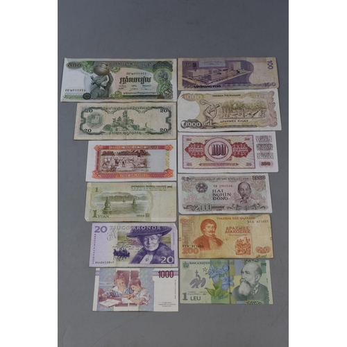 188 - Selection of 12 Mixed Worldwide Bank Notes