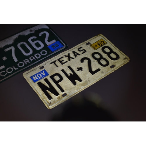 431 - Pair of Genuine American Vehicle licence Plates Colorado and Texas