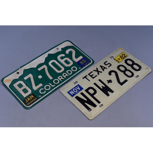 431 - Pair of Genuine American Vehicle licence Plates Colorado and Texas