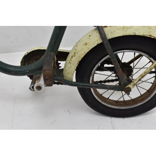 464 - Vintage Child's Push Bike with Metal Tubular Frame, Single Front Brake and Rubber Tyers