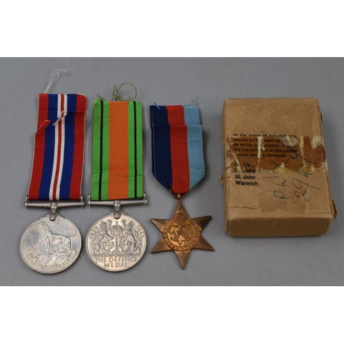 206 - Group of Three WWII Medals In original box of issue with paperwork