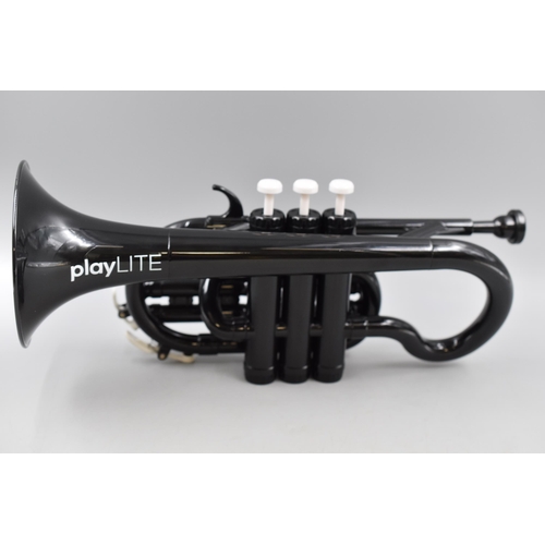 475 - playLITE Hybrid Flugel Horn/Cornet by Gear4music, Black complete with Case