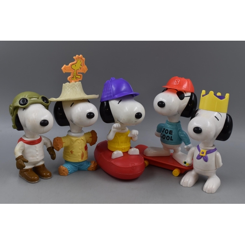 488 - Selection of 5 Snoopy Toys (Tallest 24cm)