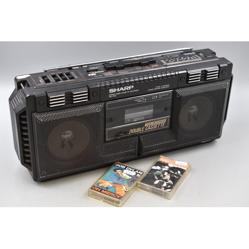 518 - Vintage Sharp Sterio Radio Cassette WQ-T232 with Double Cassette Twin Mechanism and Power Lead plus ... 