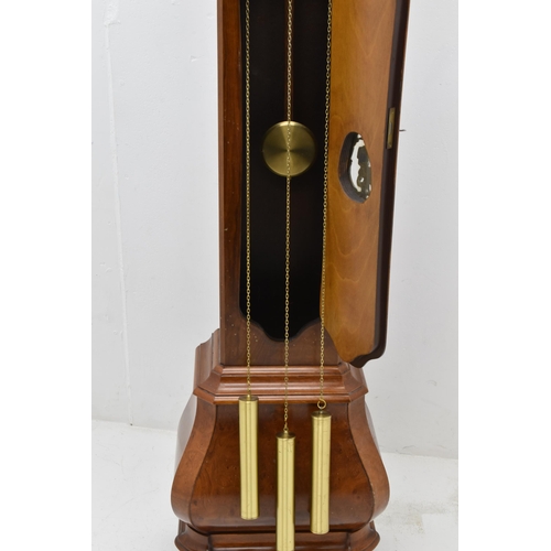 523 - Warmink Grandfather Long Case Clock with Weights and cabinet Keys approx 77