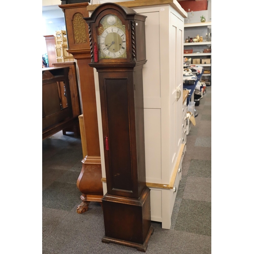 524 - Vintage Tempus Fugit Grandmother Clock complete with keys approx 68