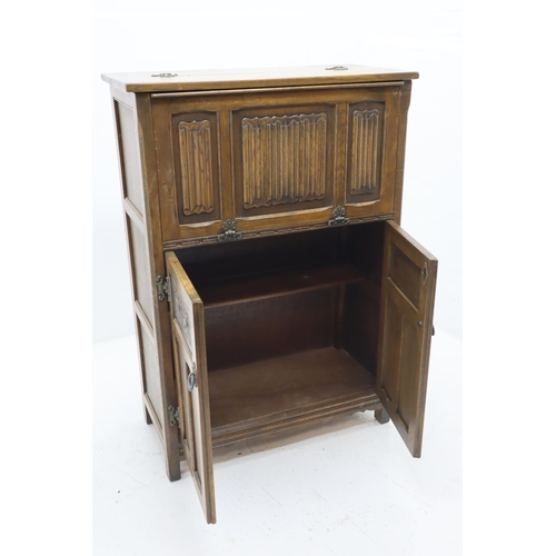 530 - Vintage Wood Brothers Old Charm Oak Drinks Cabinet Decorated with Drop loop Handles and Eye Catching... 