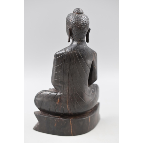 226 - A Hand Carved Wooden Buddha Figure, Approx 9.5