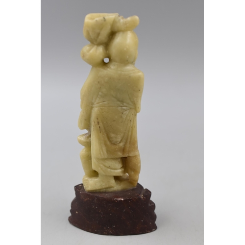 233 - A Carved Soapstone Figure of A Chinese Fisherman, Approx 6