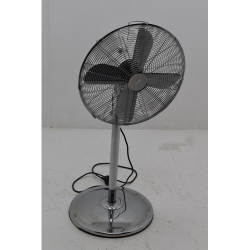 549 - A Large Chrome Office Fan, Working When Tested.