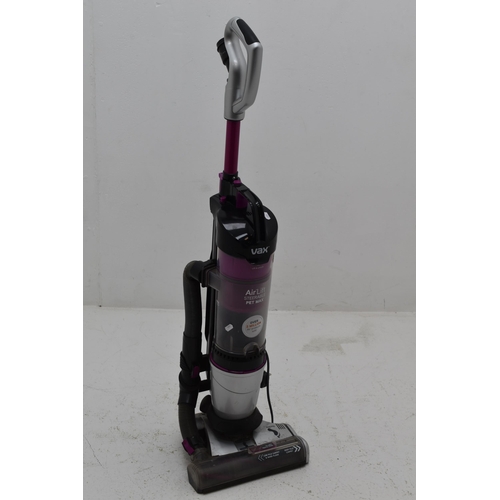 550 - A Vax Air Lift Steerable Pet Max Vacuum Cleaner, Powers on When Tested.