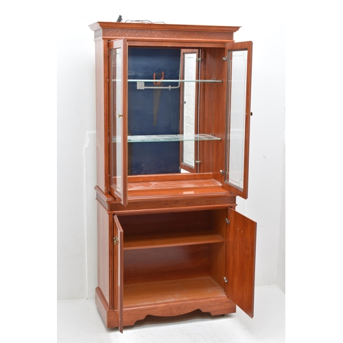 557 - Decorative Caxton Two Piece Display Cabinet Top Section With Mirrored Back Piece and Bevelled Glass ... 