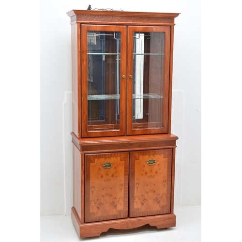 557 - Decorative Caxton Two Piece Display Cabinet Top Section With Mirrored Back Piece and Bevelled Glass ... 