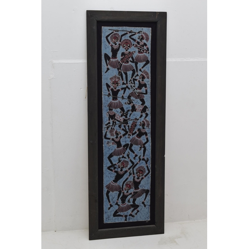 562 - Framed Batik African Tribal Print Artwork by Budhi  approx 62