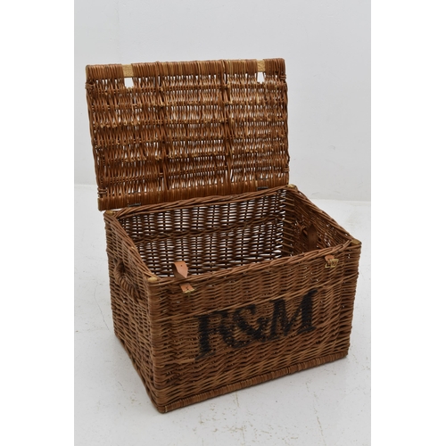 566 - Fortnum & Mason Rattan Hamper (61cm)