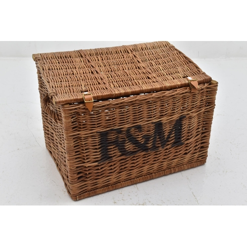 566 - Fortnum & Mason Rattan Hamper (61cm)