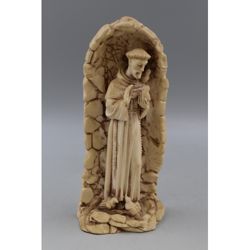 258 - A Saint Francis Alabaster Figure, Approx 9