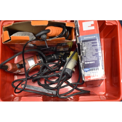 603 - Mixed Lot of Tools to include Hilti SD6000 110V Screwdriver and Two Drills. All untested.