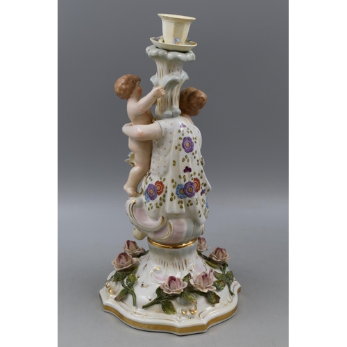 284 - Meissen Porcelain Figural Candlestick (34cm)