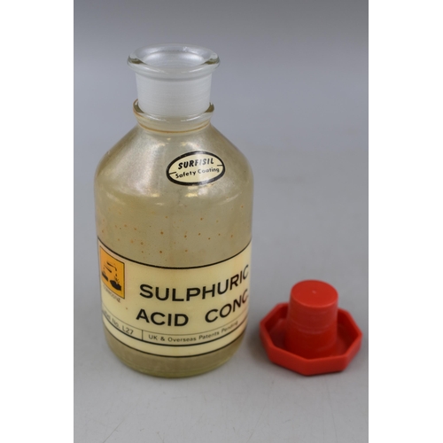 286 - Mid Century Glass PVC Covered Sulphuric Acid Labratory Reagent Bottle