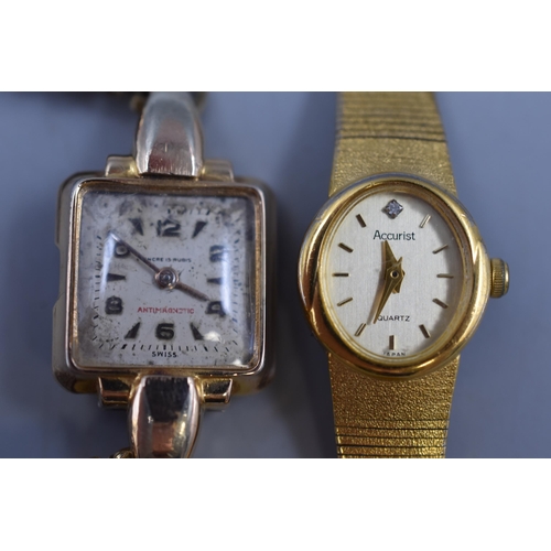 117 - Four Women's Wrist Watches. Includes Bentima, Accurist and Others.