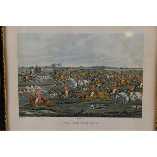 319 - A Pair of Framed and Glazed Prints Depicting Hunting Scenes. Includes 'Talli-Ho and Away' and 'To Th... 