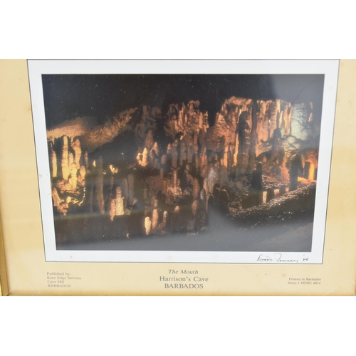 640 - Collection of Four Framed and Glazed Prints of ' Harrison's Cave ' in Barbados