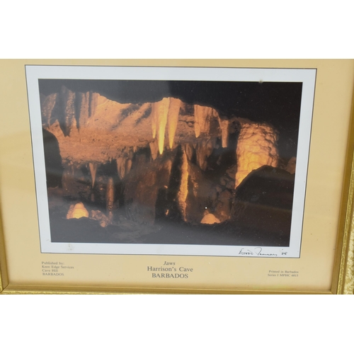 640 - Collection of Four Framed and Glazed Prints of ' Harrison's Cave ' in Barbados