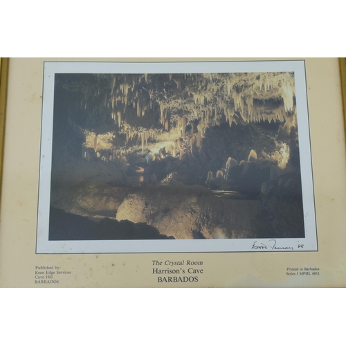 640 - Collection of Four Framed and Glazed Prints of ' Harrison's Cave ' in Barbados