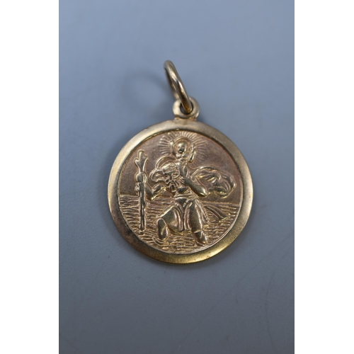 5 - Hallmarked Gold 375 (9ct) St Christopher Pendant (3.48 grams)