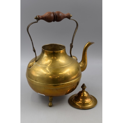 279 - Large Vintage Brass Kettle with Lid 12